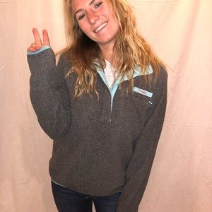 Navy and sky blue Columbia pull over